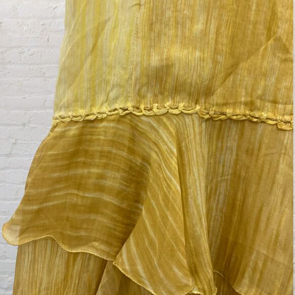 Max Studio Golden Yellow Silk Ruffle Dress | Special Edition | Size S - Picture 14 of 16